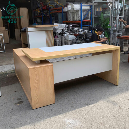Bàn Giám Đốc Cũ Chữ L 1M6X80CM Kèm Tủ Phụ 1M7 4 ban giam doc cu chu l 1m6x80cm kem tu phu 1m7 2