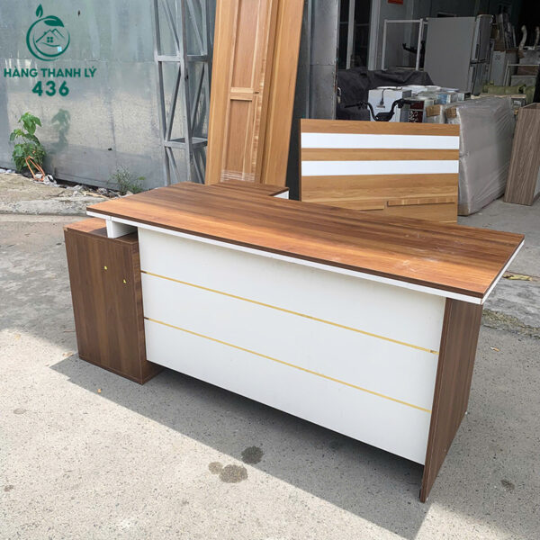 ban giam doc cu van go cu 1m6x60cm kem tu phu 1m2 4