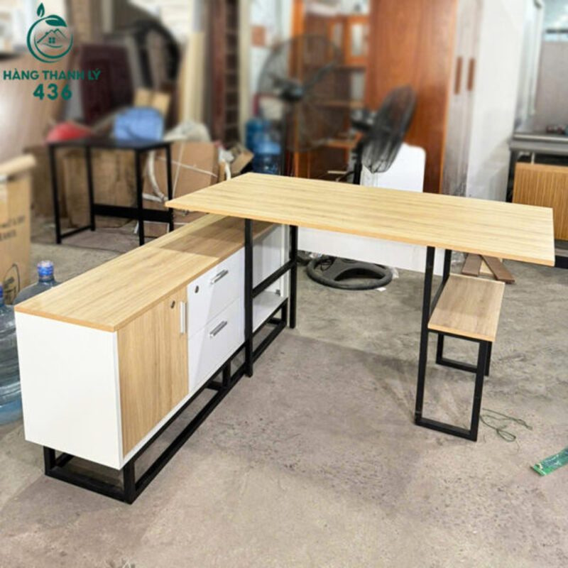 25+ Mẫu Bàn Làm Việc Chữ L Bền Giá Tốt Tại HCM 28 ban lam viec chu l chan sat 2
