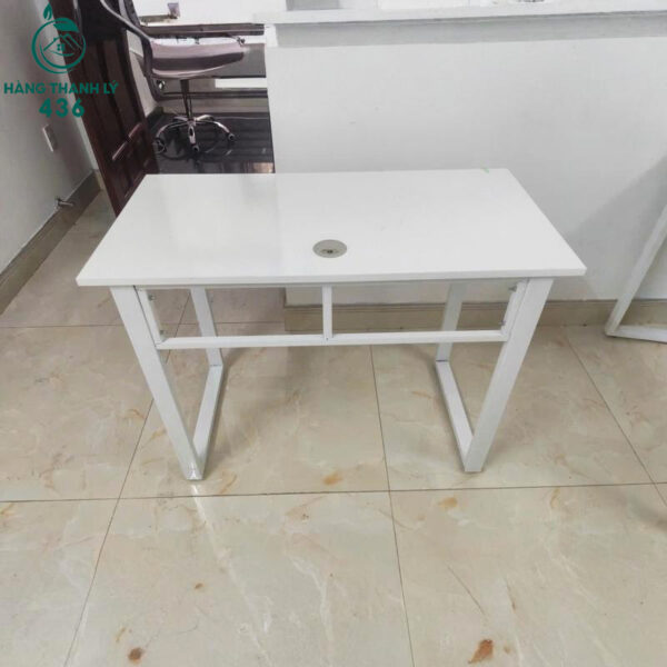 Bàn làm việc chữ u khung trắng vân gỗ trắng