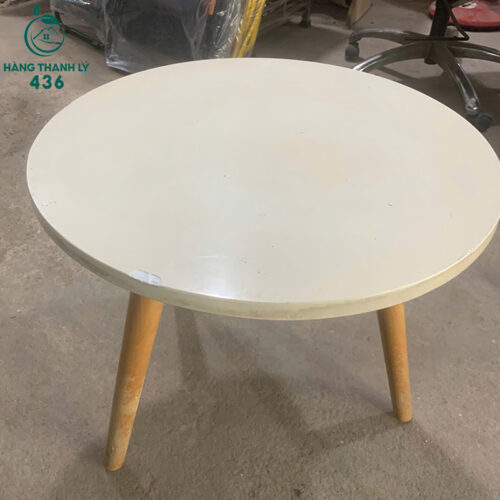 Bàn Tròn Cũ 40CMX50CM Mặt Trắng Chân Gỗ Kiểu Dáng Nhỏ Gọn 3 ban tron cu mat trang chan go kieu dang nho gon 2