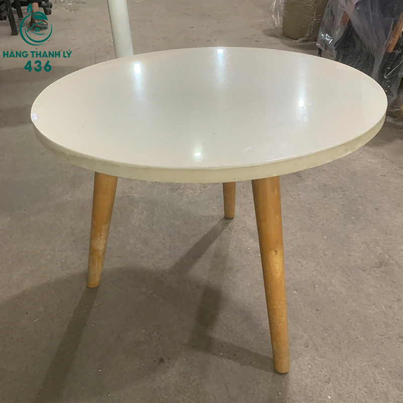 Bàn Tròn Cũ 40CMX50CM Mặt Trắng Chân Gỗ Kiểu Dáng Nhỏ Gọn 6 ban tron cu mat trang chan go kieu dang nho gon 3