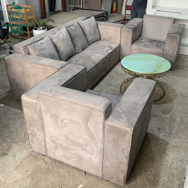 bo sofa cu boc vai mau xam kem ban tra tron 1