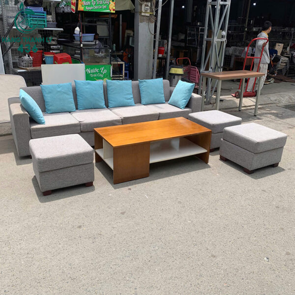 bo-sofa-cu-mau-xam-kem-ban-tra-va-don-roi (2) bo sofa cu mau xam kem ban tra va don roi 2