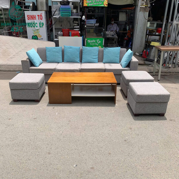 bo-sofa-cu-mau-xam-kem-ban-tra-va-don-roi (3) bo sofa cu mau xam kem ban tra va don roi 3