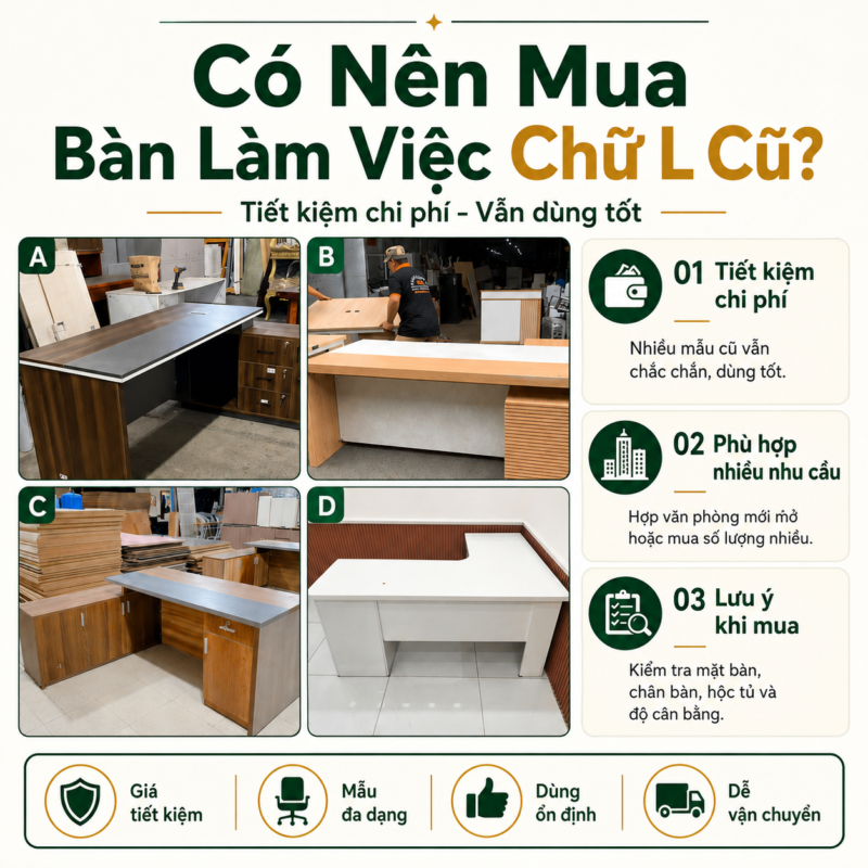 25+ Mẫu Bàn Làm Việc Chữ L Bền Giá Tốt Tại HCM 51 Có Nên Mua Bàn Làm Việc Chữ L Cũ Hoặc Thanh Lý?