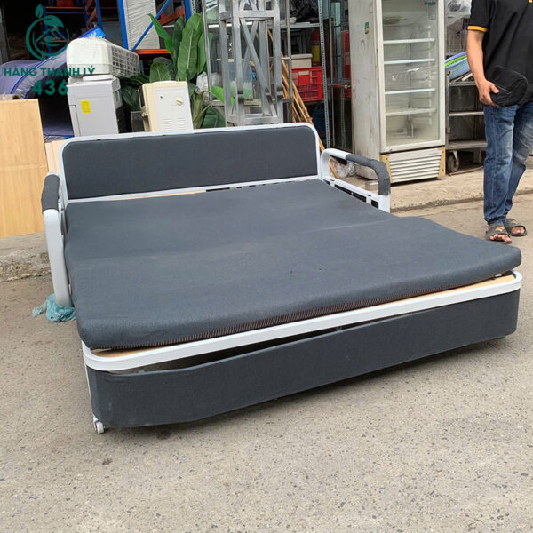ghe sofa bed cu 1m6x1m8 boc vai xam co tay vin 2