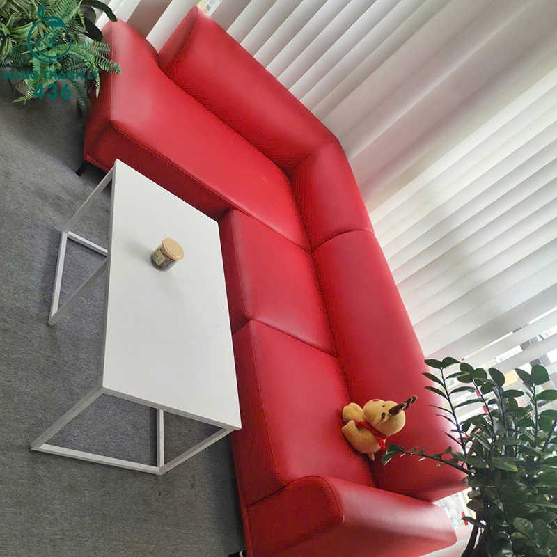 Ghế Sofa Cũ Bọc Da Màu Đỏ Chữ L 2 ghe sofa cu boc da mau do chu l