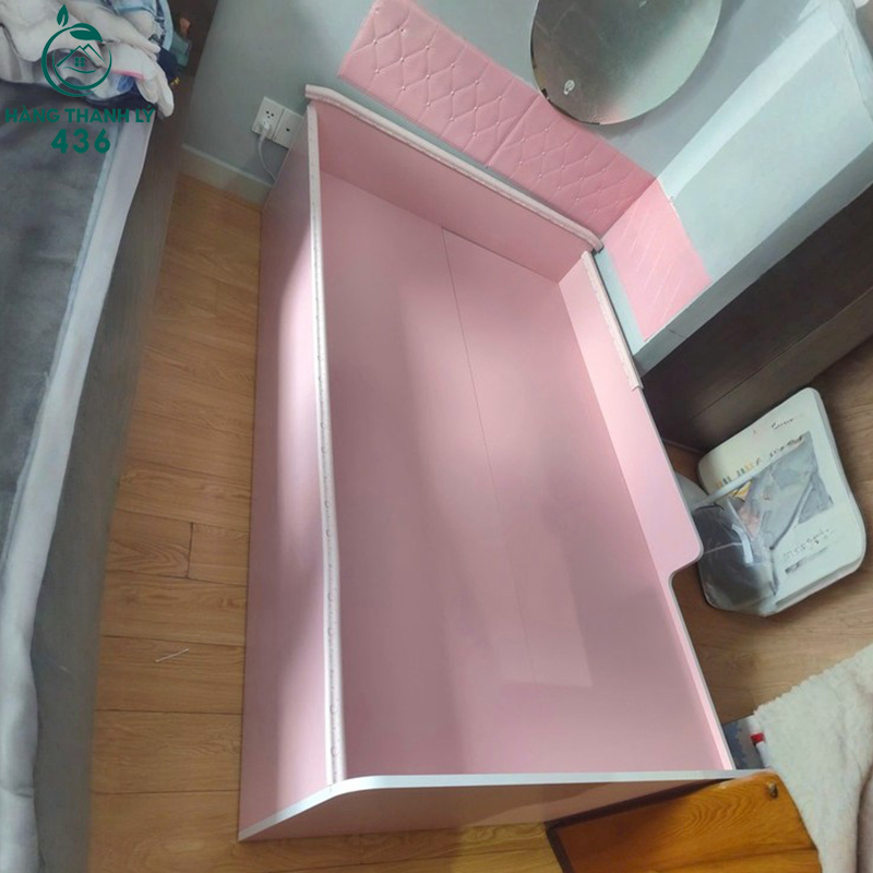 Giường Ngủ Cũ Màu Hồng Gỗ Dễ Thương 3 giuong ngu cu mau hong go de thuong 2