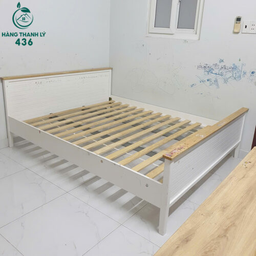 giuong ngu go cu 1m6 mau trang