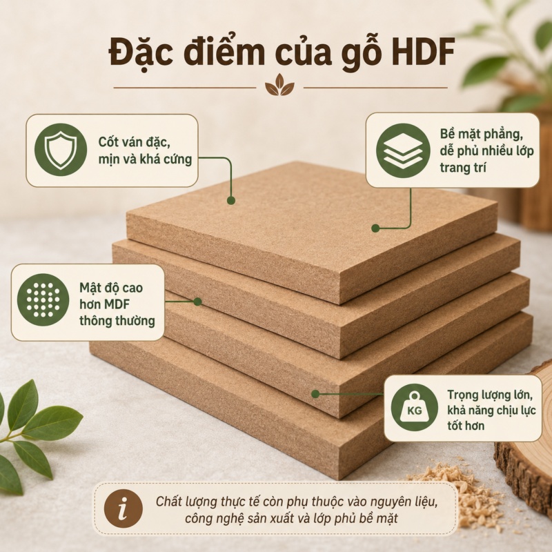 Gỗ HDF Là Gì? Ưu Nhược Điểm Và Ứng Dụng Trong Nội Thất 7 go hdf co cot van dac min va kha cung