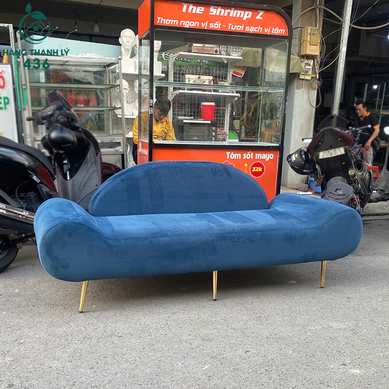 Sofa Băng Cũ 1M8 Bọc Nhung Xanh Dương Chân Kim Loại 4 sofa bang cu 1m8 boc nhung xanh duong chan kim loai 1