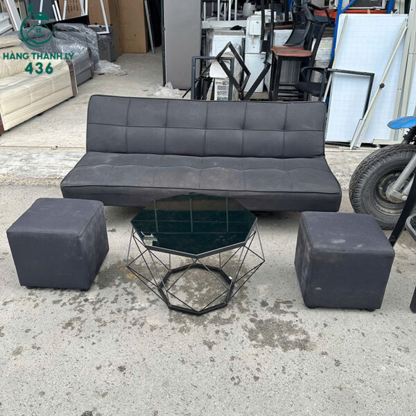 sofa bed cu mau den kem ban va don 4