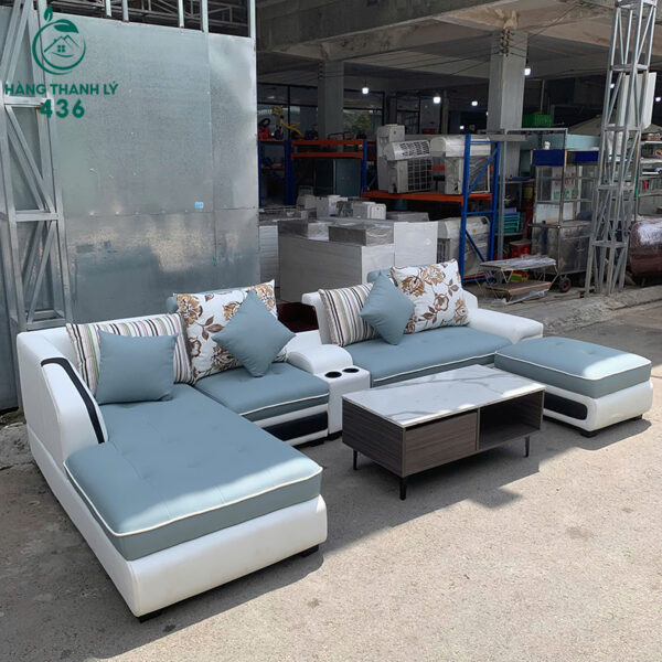 sofa-goc-chu-u-cu-3m3-phoi-xanh-trang-kem-ban (1) sofa goc chu u cu 3m3 phoi xanh trang kem ban 1
