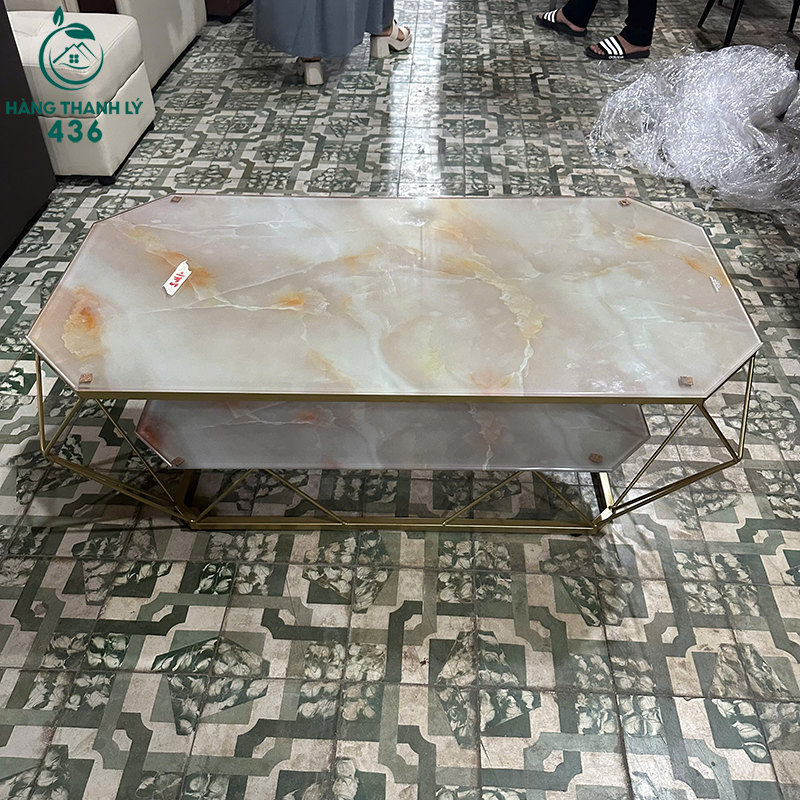 Thanh Lý Bàn Sofa Mặt Giả Đá Khung Sắt Mạ Vàng Mới 99% 8 thanh ly ban sofa mat gia da khung sat ma vang moi 99 3