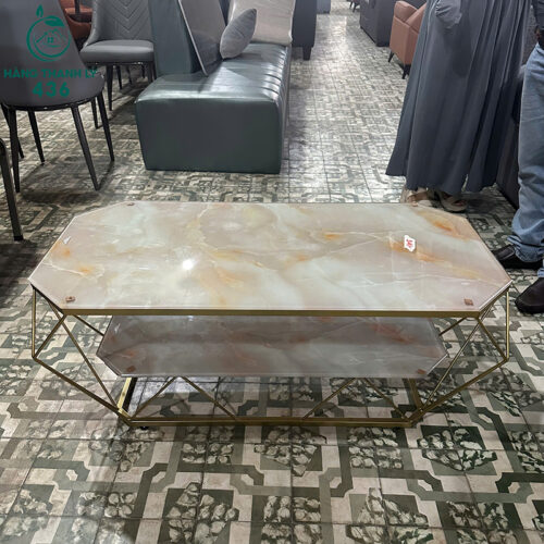 Thanh Lý Bàn Sofa Mặt Giả Đá Khung Sắt Mạ Vàng Mới 99% 2 thanh ly ban sofa mat gia da khung sat ma vang moi 99 4
