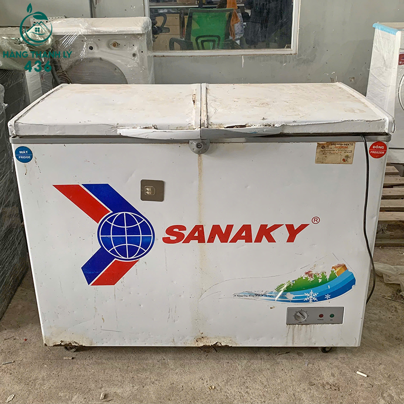 Tủ Đông Sanaky Cũ Hai Ngăn Có Bánh Xe Di Chuyển 6 tu dong sanaky cu hai ngan co banh xe di chuyen 2