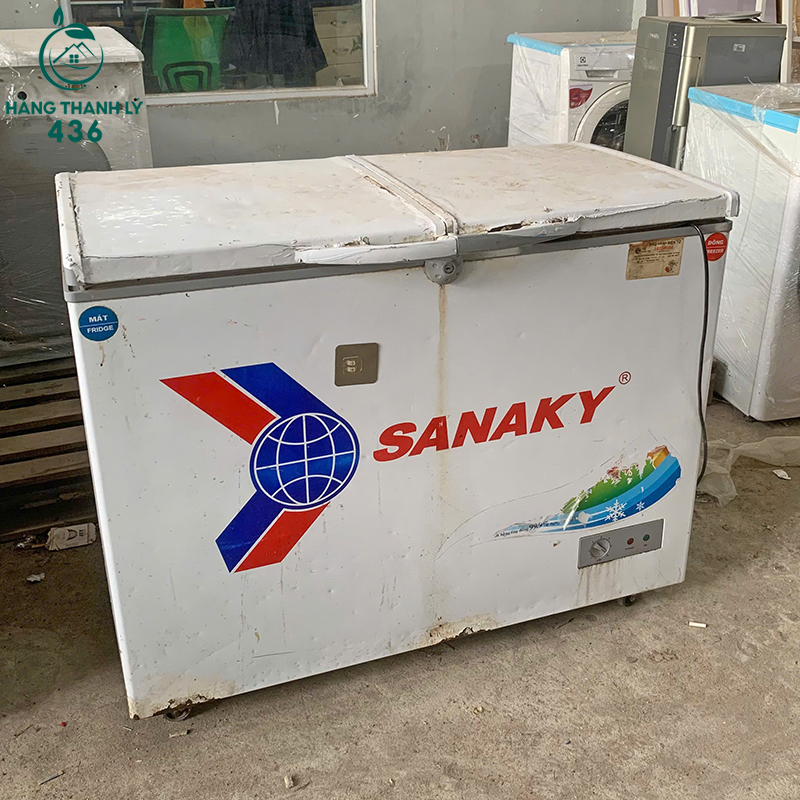 Tủ Đông Sanaky Cũ Hai Ngăn Có Bánh Xe Di Chuyển 8 tu dong sanaky cu hai ngan co banh xe di chuyen 4