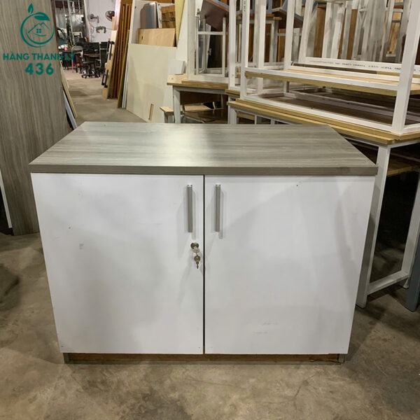 tu ho so cu 1mx60cmx76cm mau trang van go xam 2 canh 1