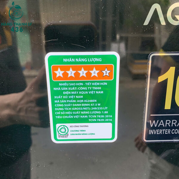 tu lanh aqua inverter cu 249l mau den sang gon 5
