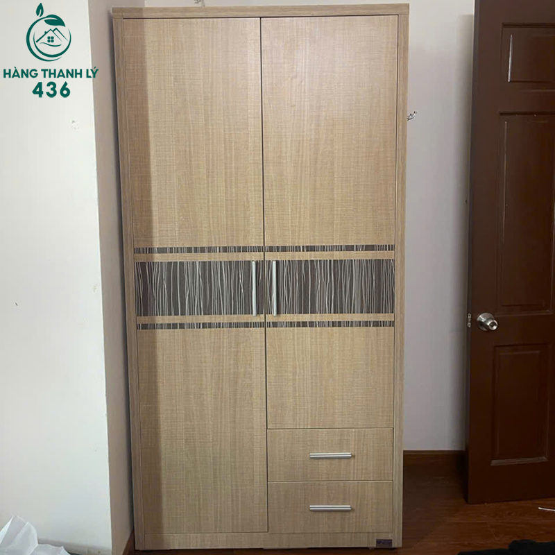 Tủ Quần Áo Cũ 1M Vân Gỗ Sáng Có Hộc Kéo 4 tu quan ao cu 1m van go sang co hoc keo 2