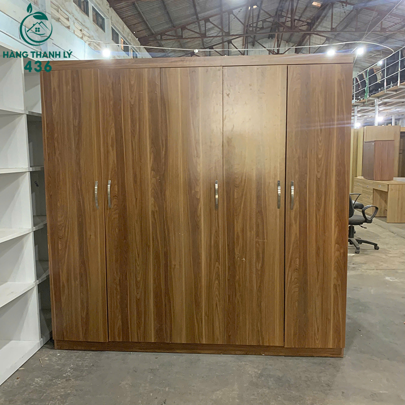 Tủ Quần Áo Cũ 2M Vân Gỗ Nâu Nhiều Cánh 4 tu quan ao cu 2mx2m van go nau nhieu canh 1