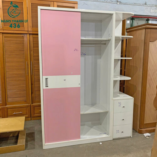 Tủ Quần Áo Cũ Màu Hồng Trắng Có Kệ Trang Trí Tiện Dụng 4 tu quan ao cu mau hong trang co ke trang tri tien dung 1