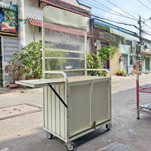 xe ban banh mi cu 80cmx50cmx1m7 khung sat co kinh trung bay 3