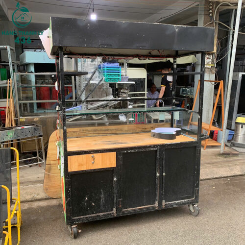 xe ban nuoc ep cu 1m4x60cmx1m95 khung sat phoi mau xanh trang 3