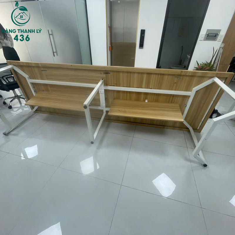 Bàn Họp Văn Phòng Chân Sắt Mặt Gỗ Cũ 6 ban hop van phong chan sat mat go cu 1