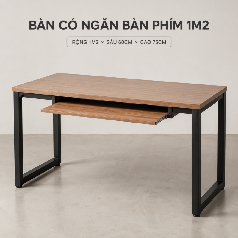 10+ Mẫu Bàn Làm Việc 1m2 Đẹp, Gọn Và Tiện Dụng 23 Bàn Có Ngăn Bàn Phím