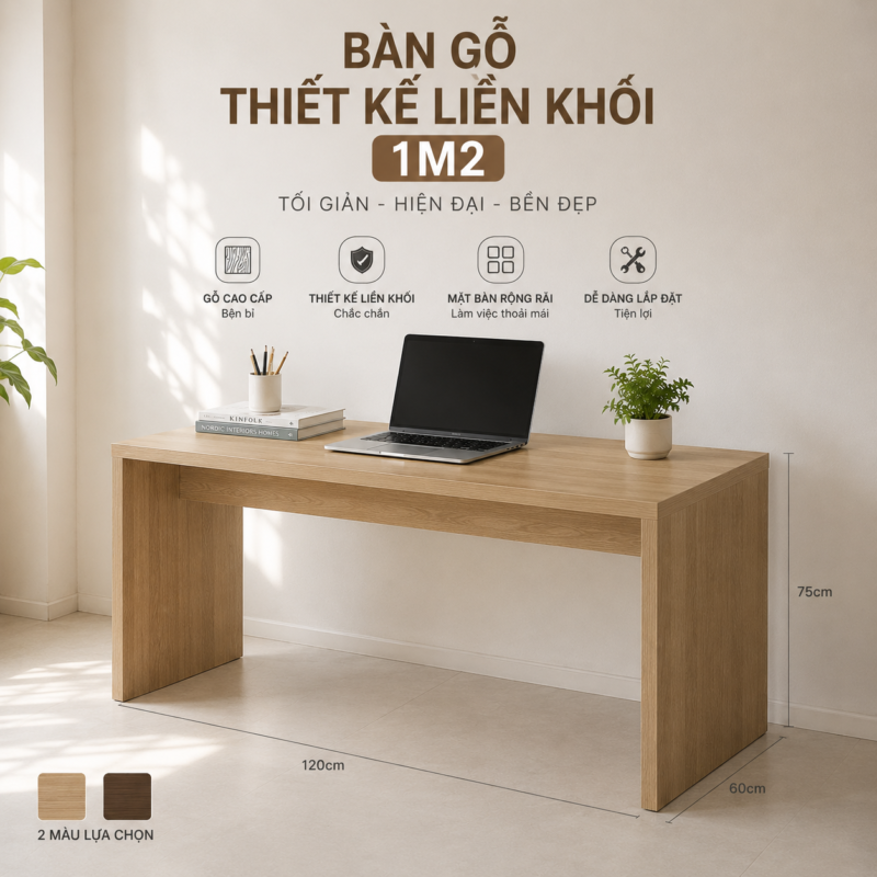 10+ Mẫu Bàn Làm Việc 1m2 Đẹp, Gọn Và Tiện Dụng 16 Bàn Mặt Gỗ Kết Hợp Khung Sắt