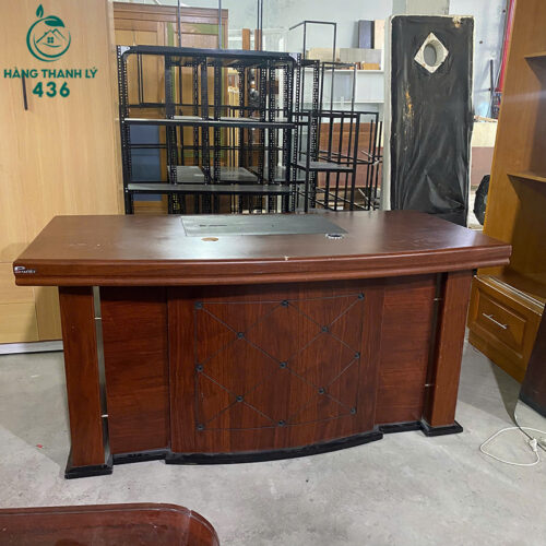 Bàn Lãnh Đạo Cũ 1M6 Mặt Gỗ Có Lỗ Đi Dây 3 ban lanh dao cu 1m6 mat go co lo di day 4