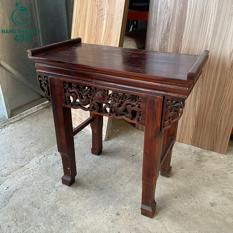 Bàn Thờ Gia Tiên Cũ 87CM Chạm Khắc Hoa Văn 4 ban tho gia tien cu 87cm cham khac hoa van 1