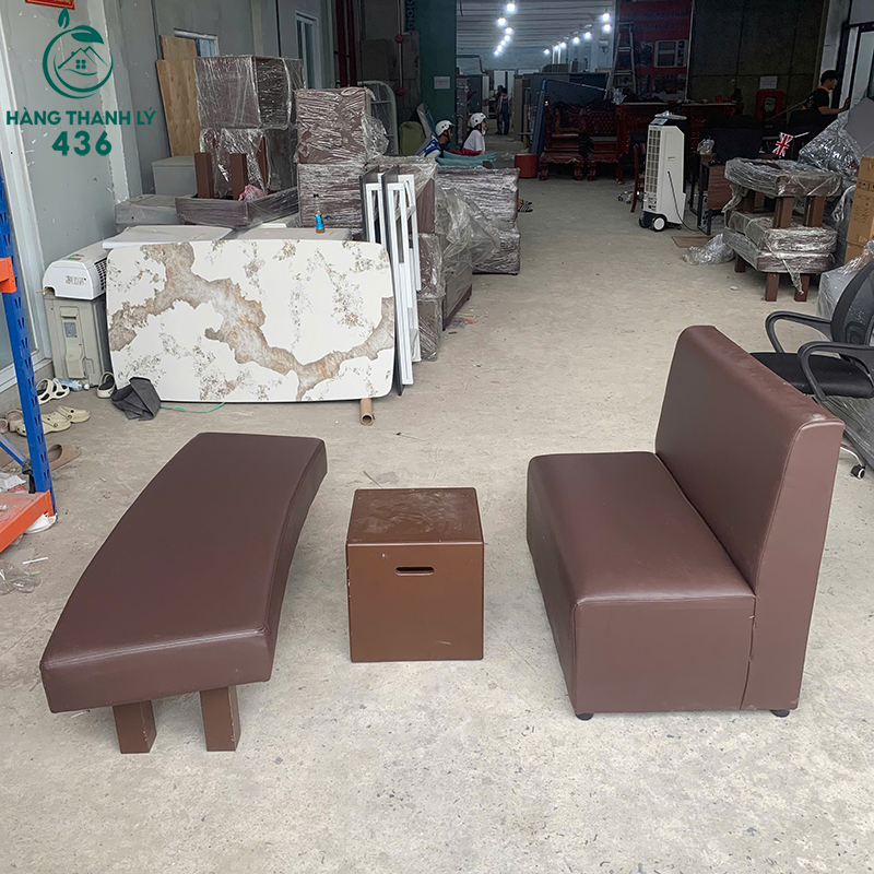 Bộ Sofa Băng Bọc Da Cũ Màu Nâu Gồm 3 Món (Nhiều Mẫu) 4 bo sofa bang boc da cu mau nau gom 3 mon