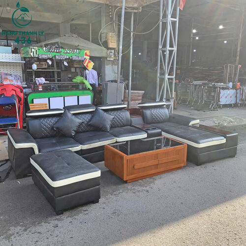 Bộ Sofa Cũ Tựa Đầu Cao Kèm Bàn Mặt Kính 2 bo sofa cu tua dau cao kem ban mat kinh 2