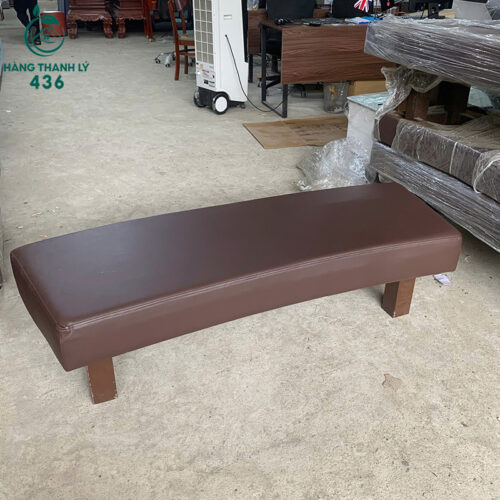Ghế Băng Dài 1M4 Cũ Bọc Da Màu Nâu 3 ghe bang dai 1m4 cu boc da mau nau 1