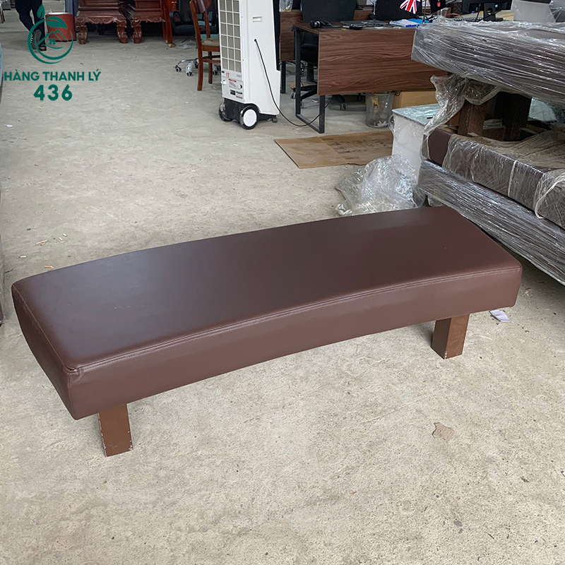 Ghế Băng Dài 1M4 Cũ Bọc Da Màu Nâu 4 ghe bang dai 1m4 cu boc da mau nau 1
