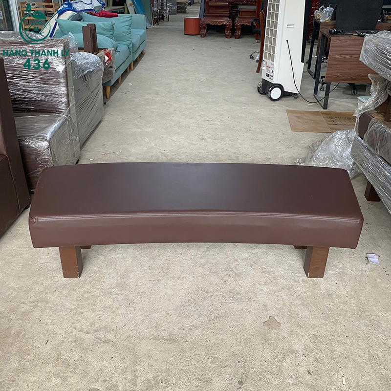 Ghế Băng Dài 1M4 Cũ Bọc Da Màu Nâu 6 ghe bang dai 1m4 cu boc da mau nau 3