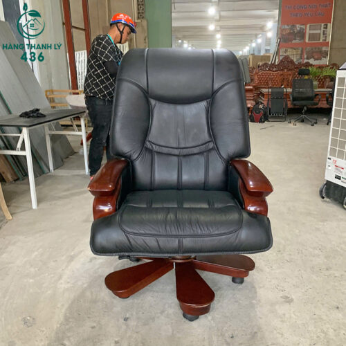 Thanh Lý Bàn Ghế Cũ, Mua Bán Đồ Nội Thất Cũ Giá Rẻ TPHCM 158 ghe giam doc cu boc da chan go cao cap 4