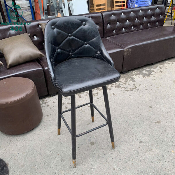 ghe quay bar cu boc da mau den 1