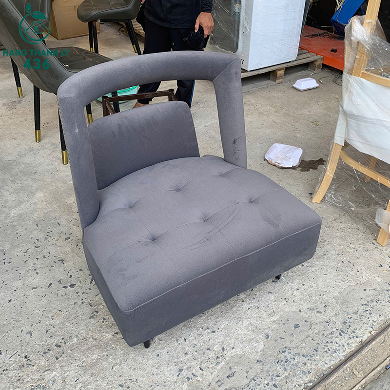 Ghế Sofa Đơn Cũ Bọc Vải Màu Xám 5 ghe sofa don cu boc vai mau xam 1
