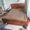 Giường Gỗ Cũ 1M6 Thiết Kế Đầu Giường Chạm Hoa Văn 1 giuong go cu 1m6 thiet ke dau giuong cham hoa van