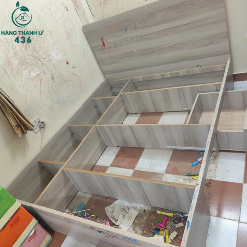 Giường Ngủ Gỗ Cũ 1M6 Có Hộc Kéo 2 giuong ngu go cu 1m6x2m co hoc keo 1