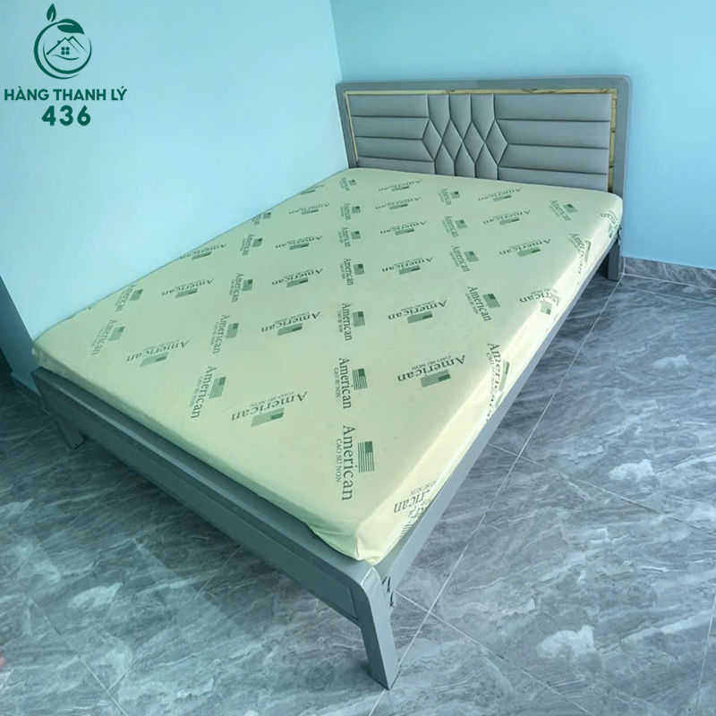 Giường Ngủ Sắt Cũ 1M6 Đầu Giường Bọc Da 4 giuong ngu sat cu 1m6 dau giuong boc da 1