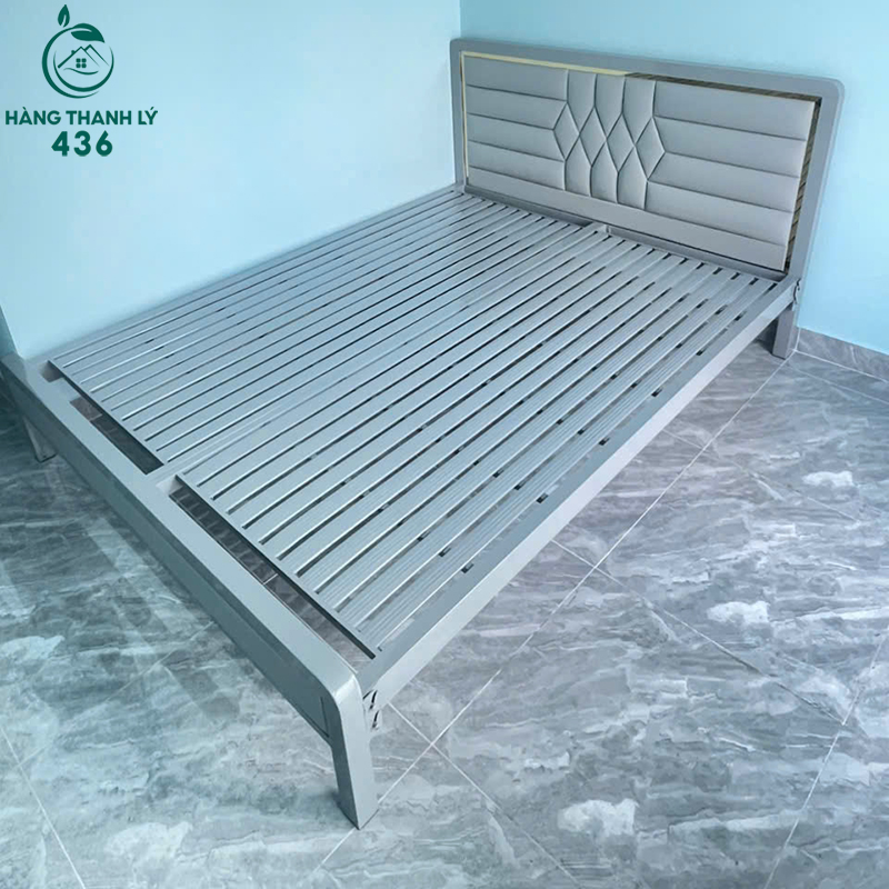 Giường Ngủ Sắt Cũ 1M6 Đầu Giường Bọc Da 5 giuong ngu sat cu 1m6 dau giuong boc da 2