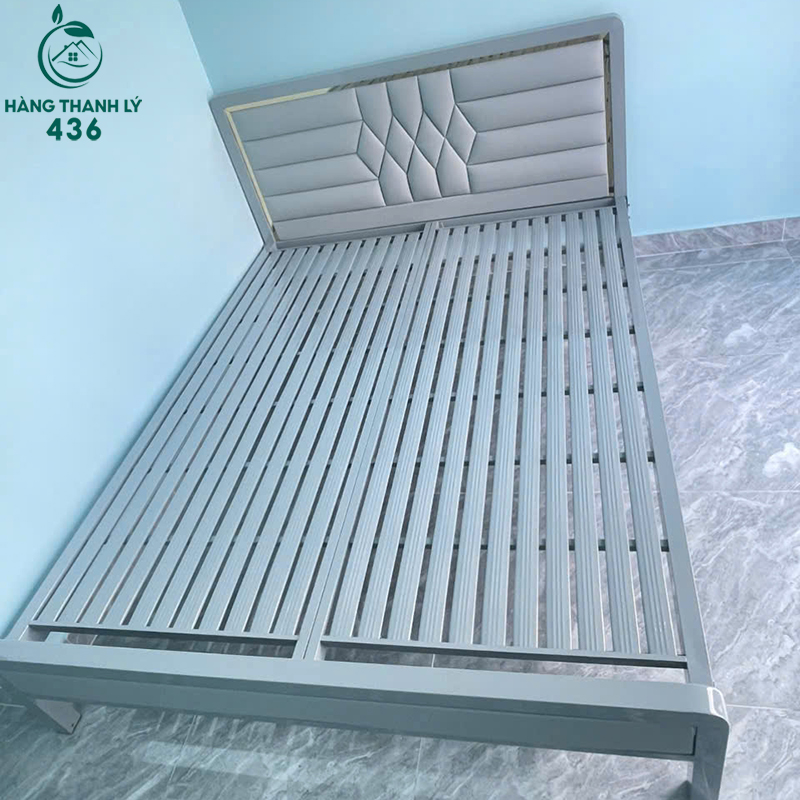Giường Ngủ Sắt Cũ 1M6 Đầu Giường Bọc Da 6 giuong ngu sat cu 1m6 dau giuong boc da 3