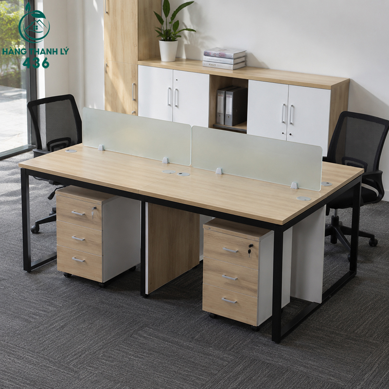 Top 9 Mẫu Cụm Bàn Làm Việc Thanh Lý Đẹp, Giá Tốt Tại TPHCM 12 Mẫu bàn làm việc có vách ngăn kính
