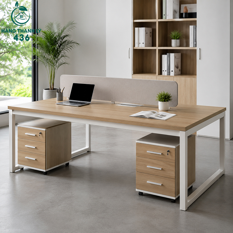 Top 9 Mẫu Cụm Bàn Làm Việc Thanh Lý Đẹp, Giá Tốt Tại TPHCM 11 Mẫu bàn làm việc đôi đẹp có hộc tủ đi kèm