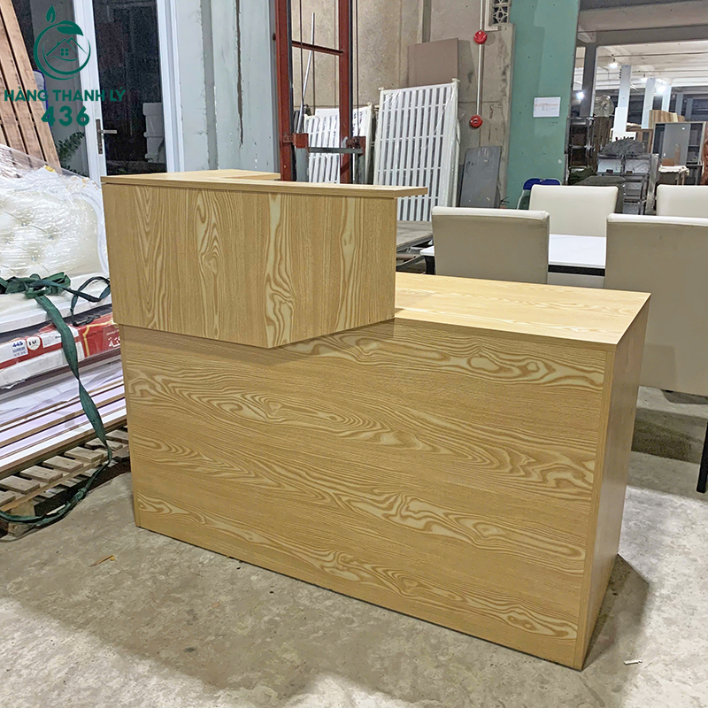 Quầy Lễ Tân Cũ Gỗ 1M4 Có Ngăn Kéo 7 quay le tan cu go 1m4 co ngan keo 1
